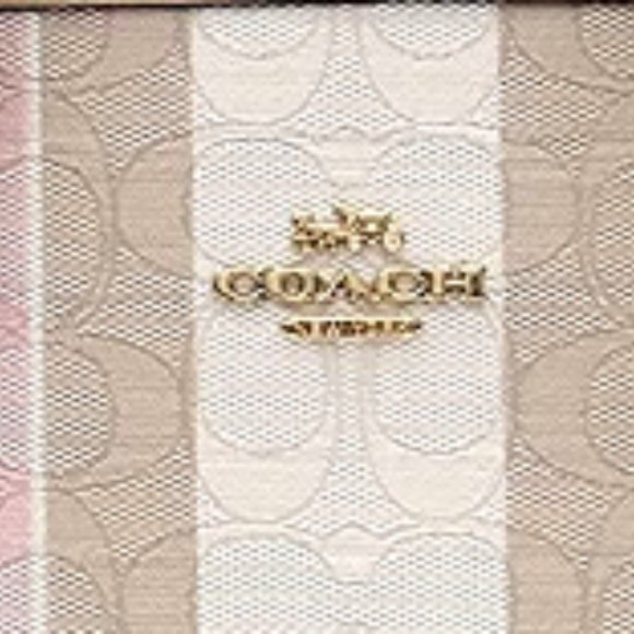 NWT Coach Mollie Tote 25 Signature Jacquard Handbag Pink Ivory Taffy Tan C8416 - Picture 13 of 15
